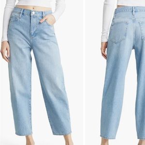 NWT frame Denim Ultra High Waist Barrel Leg Jeans